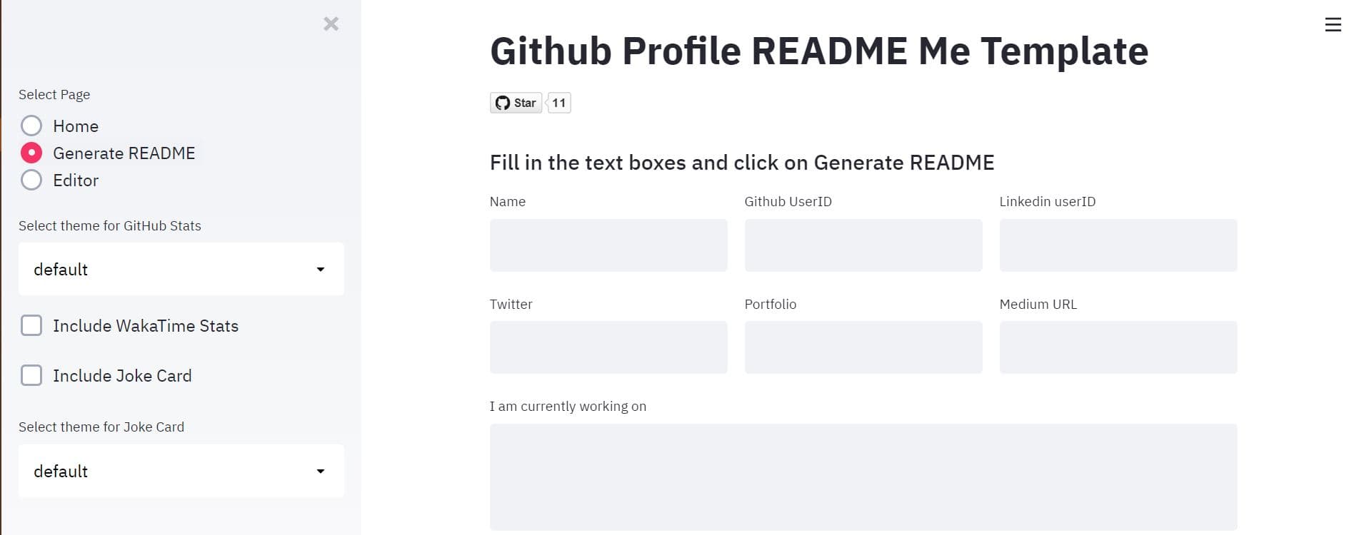 GitHub Profile README Generator